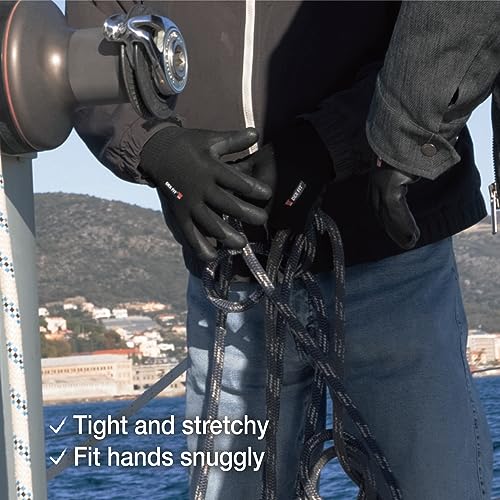 Image of DEX FIT NR450 Double Lined Warm Fleece Work Gloves, Insulated, Comfortable Fit, Firm Grip, Lightweight, Durable Water-Based Nitrile Rubber Coated, Machine Washable; Black M (8) 1 Pair