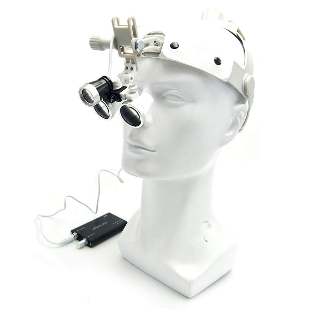asdchZen Dental Loupes,Head-Mounted Dentist Dental Surgical Binocular Loupes 3.5X Magnifier With