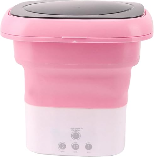 Asixxsix Mini lavadora plegable, lavadora portátil de alta capacidad con tubo de drenaje para ropa de bebé, ropa interior, calcetines, lavadora de