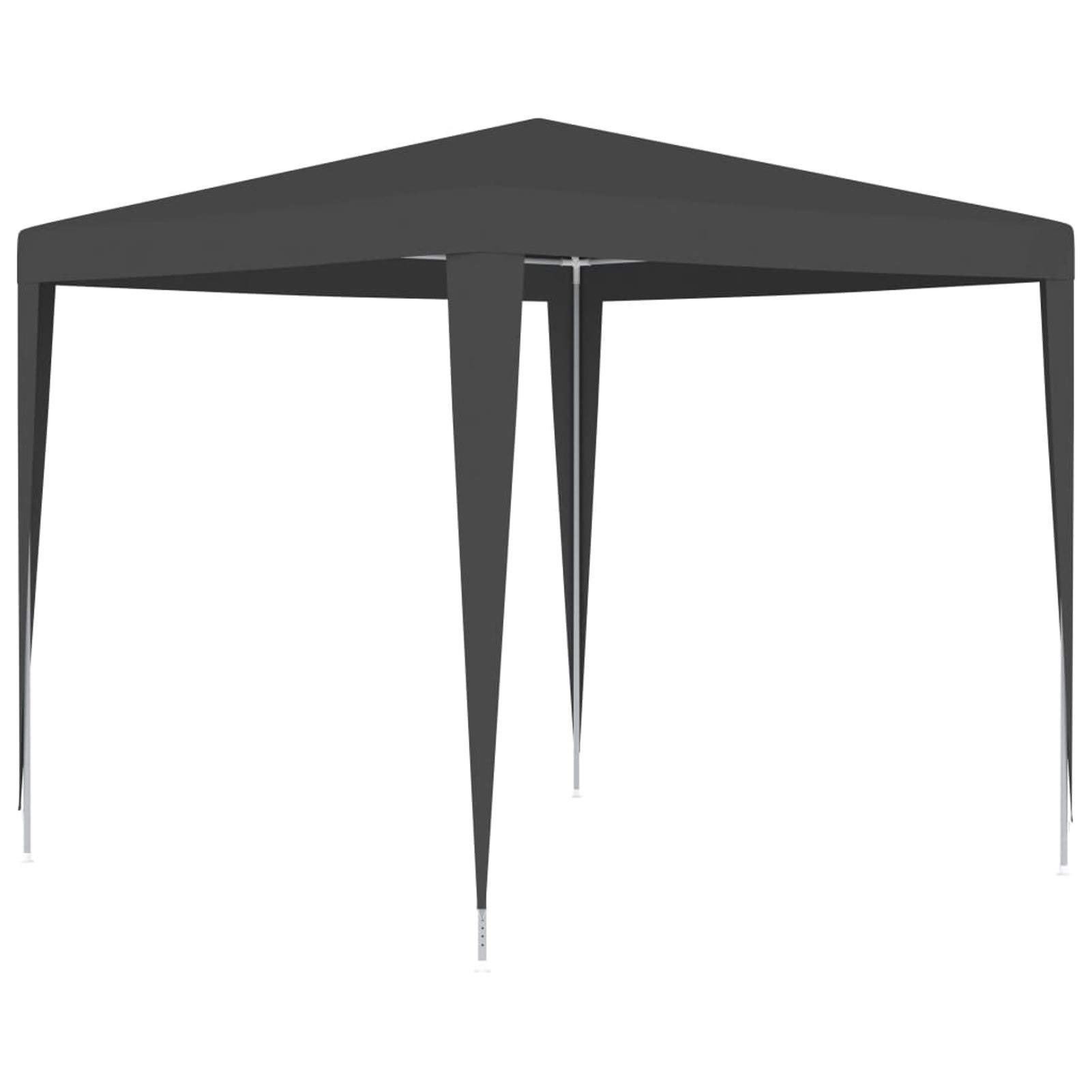 Professioneller Pavillon, 2,5 x 2,5 m, Anthrazit, 90 g/m², Pergola mit wasserdichter Plane und faltbarer Plane und rechteckigem Gestell aus Edelstahl mit hoher Dichte, für Garten und Erde