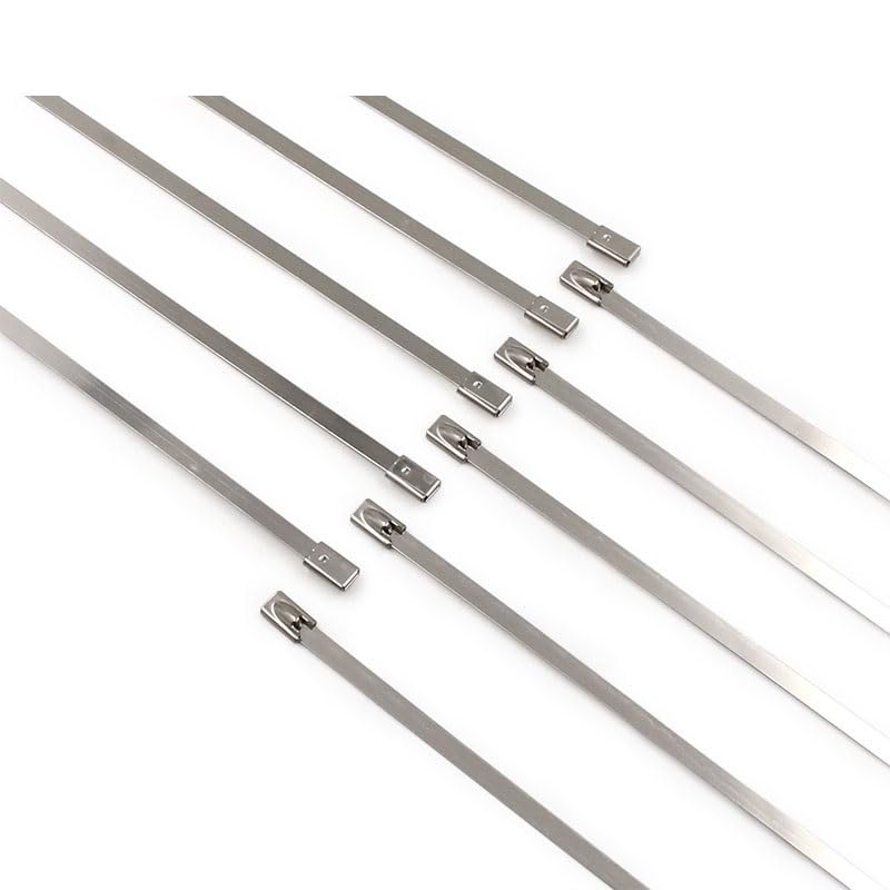 Kabelbinder, 10 Stück, Kabelbinder aus Edelstahl, Kabelmanagement-Umwicklung, Abgaswärmebänder, Induktionsrohrverschluss, Klettkabelbinder (Farbe: 250 mm) (250 mm) (350 mm)
