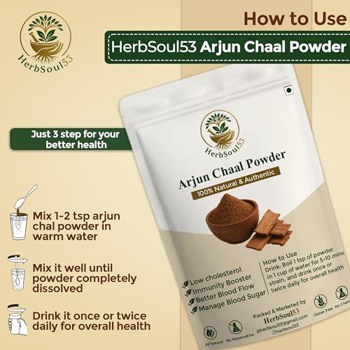 Image of Arjun Ki Chaal Powder 500 Gram - Natural & Pure Arjun Chaal Organic Powder For Men & Women | Arjuna Bark Supports Heart Health & Promote Good Cholesterol