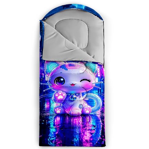 Image of QOOMO Axolotl Cute Camping Sleeping Bags,3 Season Warm & Cool Weather,Lightweight,Waterproof Sleeping Bags for Adults & Kids,Traveling,and Outdoors