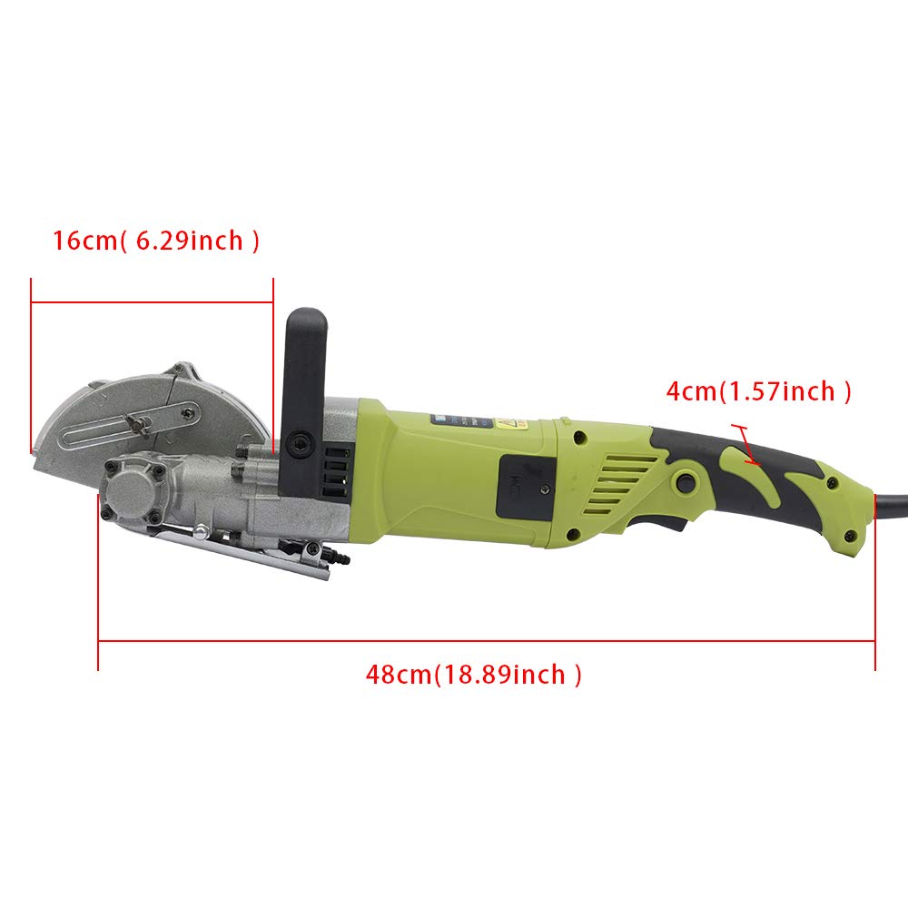 Fresadora ranurada de pared de 4000 W, hasta 38 mm, con 5 discos de corte de 121 mm de diámetro, para ladrillo, hormigón, mármol, etc