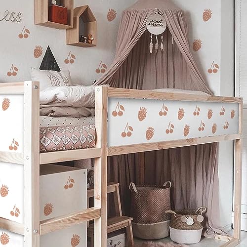 Boho Strawberry Wall Decals Retro Cherry Wall Stickers Removable Peel and Stick,Cartoon Vinyl Waterproof Stickers for Baby Nursery Kids Girls Bedroom Bathroom Living Room Home Decoration(P61) - Image 4