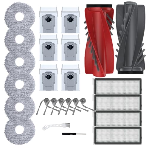 JOJOCY 22 PCS Replacement Accessories Kit for Roborock Qrevo Curve P20 Pro - Mop Cloths, Dust Bags, Brushes, Filters, Screwdriver