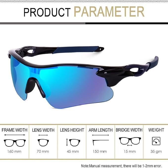 Image of Black Jones Sports Sunglasses for men and women Cycling Mountain Travelling Cricket Trekking Baseball Fishing Cycling Running Golf Motorcycle Tac Glasses UV400