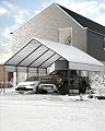 20x20x12.8 FT Metal Carport with Reinforced Frame, Galvanized Steel Roof & Enhanced Base Heavy Duty Car Ports for All-Weather Car Garage Shelter for Car, Truck, Pickup, SUV, Tractor, and Boat