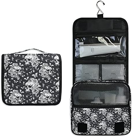 Miniatura 7 de Neceser colgante con calavera y mariposa de llama, bolsa de maquillaje de viaje para artículos de tocador, organizador de artículos de aseo portátil