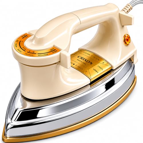 Image of 1.5KG Heavy Weight Dry Iron 1000W with 1 Year Replacement Warranty | Electric Iron Press for Clothes | Adjustable Temperature, Shockproof Heavy-Duty Body, Nonstick Soleplate | Made in India