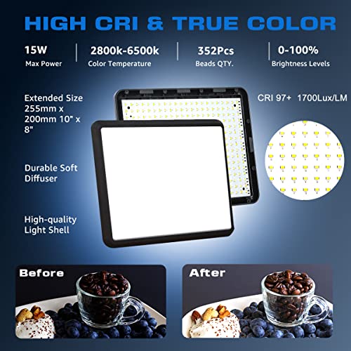 2-Pack Led Video Light Kit, Niceveedi Studio Light, 2800-6500K Dimmable Photography Lighting Kit With Tripod Stand&Phone Holder, 73" Stream Light For Video Recording, Game Streaming, Youtube #TOP2