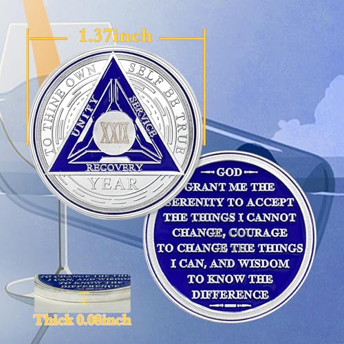Image of Imasoner 29 Year Sobriety Coin Alcoholics Anonymous Medallion Sobriety Chip Anniversary Token Recovery Gift