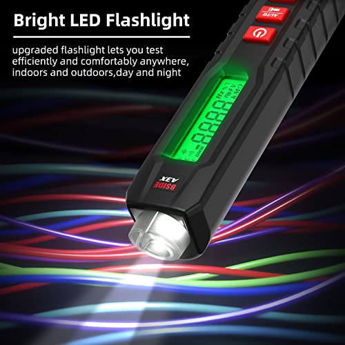 Bside Bside Digital Multimeter Pen-Type Voltage Tester With Ncv, Ac Dc Voltmeter Resistance Capacitance Frequency Green,Red #TOP5