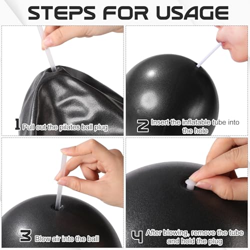 Image of jjshund Pilates Ball, 9,8 Inch Black Small Exercise Mini Yoga Soft Workout Ball for Home Gym Yoga, Pilates, Core Training, Workout, Balance, Stability
