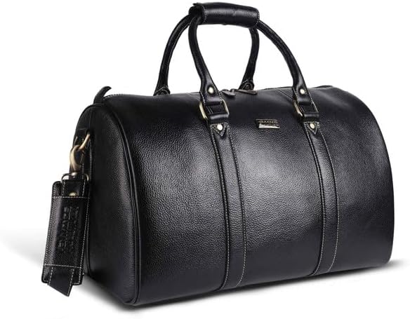HAMMONDS FLYCATCHER Duffle Bag for Travel (18") - Genuine Leather, Water-Resistant -Ideal Cabin Bag for Flight -Men and Women's Weekender Travel Bag for Luggage (18 Inch, Black)