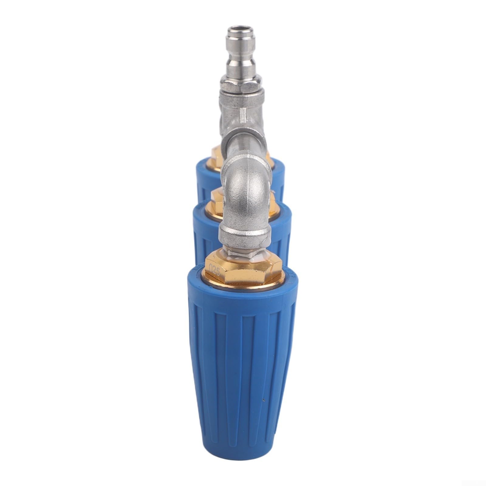 Boquilla de alta presión, Triple Turbo 360 Cabezal de pulverización limpiador giratorio, Lotus Spray Dual Outlet para equipo de lavadora (azul)