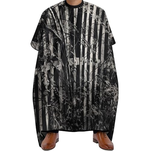 Capa para corte de cabello Old Wooden Fence unisex 170x144 cm miniatura 1