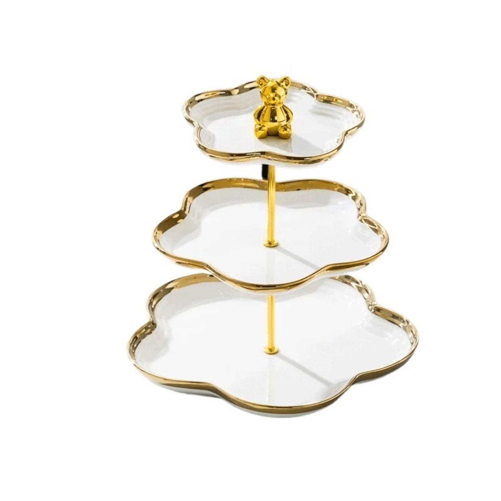 Kx9Lb8d Cake Display Tower Luxury Cake Stand; Living Room Coffee Table Decoration Candy Snacks Multi-tiered Premium Fruit Platter Cake Stand(Large)