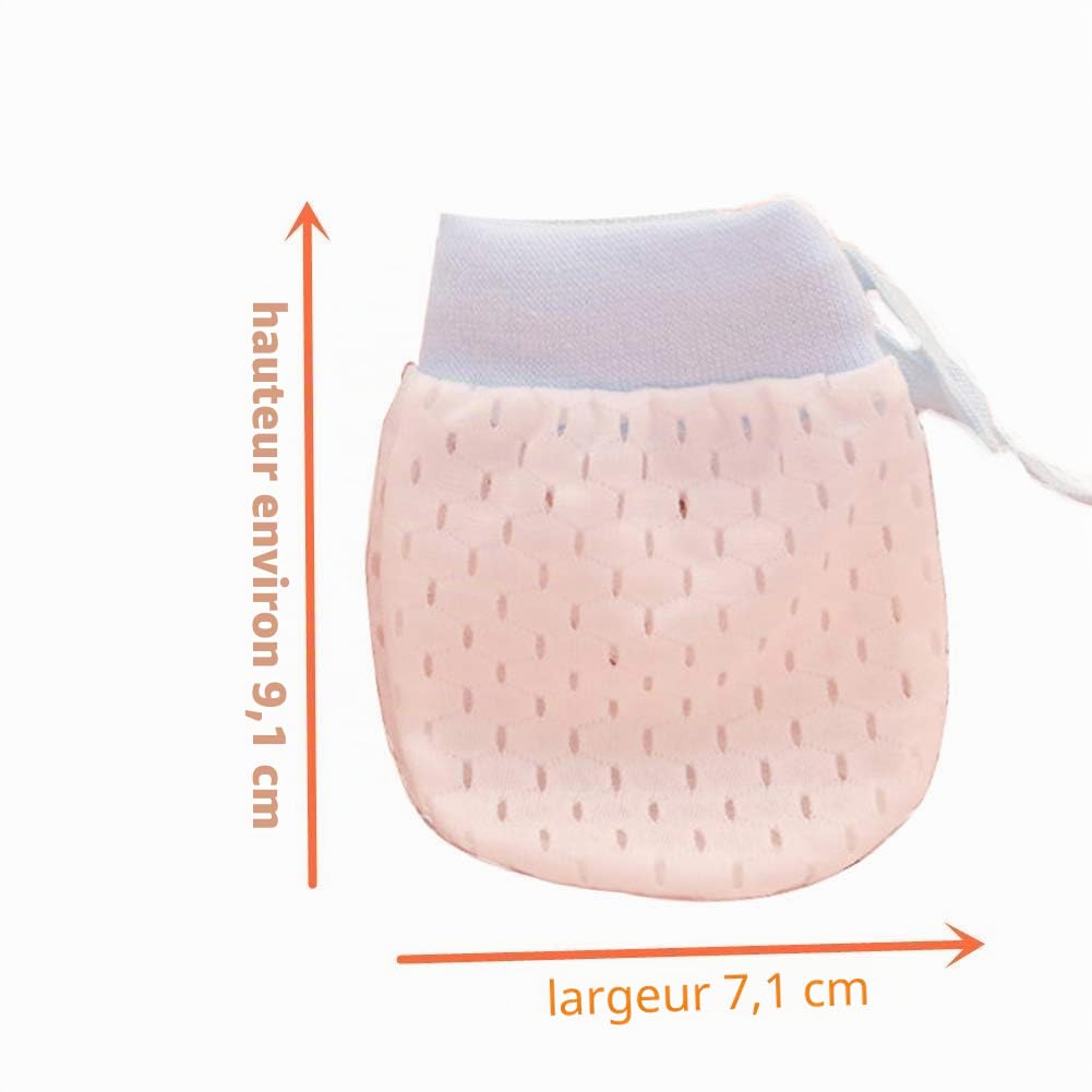 Lot de 8 moufles en coton de soie pour bébé garçon et fille avec cordon de serrage respirant pour nouveau-né et nourrisson (moufles à œillets), 8 paires de moufles à œillets, 8 Count (Pack of