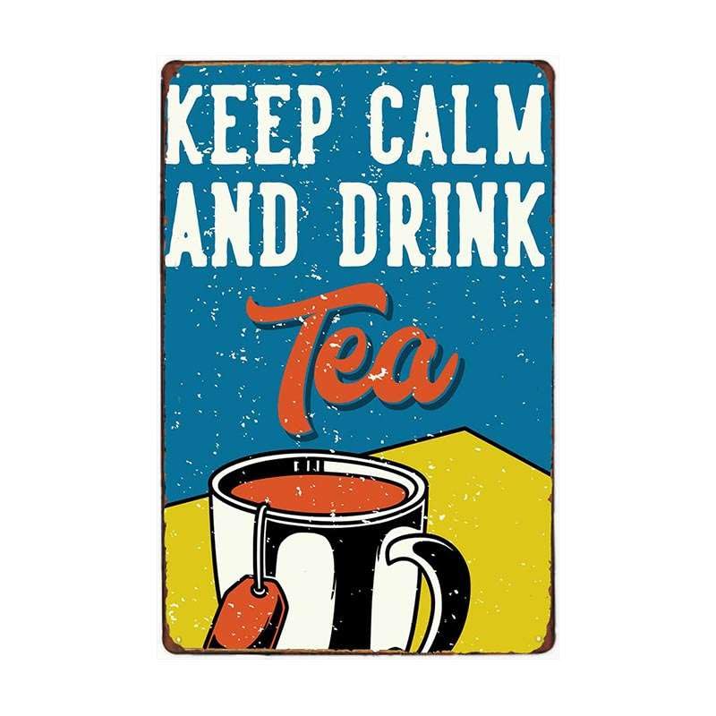 Juego de 4 placas de metal retro vintage con diseño de perros de café