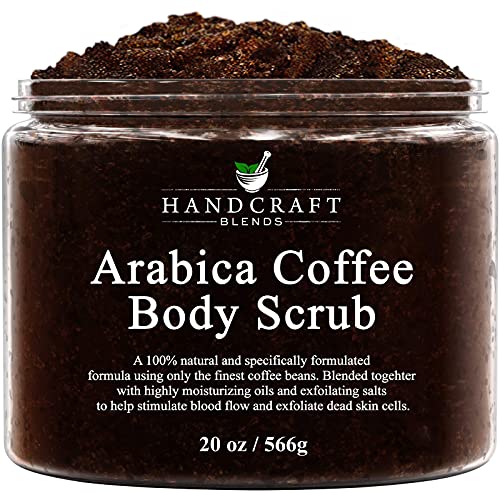 Handcraft Arabica Coffee Body Scrub for Face, Hands & Foot – 20 oz – Moisturizing and Exfoliating Full Body Scrub for Women & Men – Salt Scrub for Wrinkles, Stretch Marks and for Smoother Skin