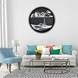 ETULLE Moving Sand Art, Flowing 3D Dynamic Moving Sand, 17.3inches Round Glass Frame Wall Mount Meditation Sand Art, Quicksand Painting Hourglass, Art Dynamic Sand Picture Gift