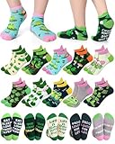 Velmitten 10 Pairs Funny Animal Socks for Women Novelty Frog Pig Goat Dachshund Ankle Socks Lovers Gifts for Christmas(Frog)