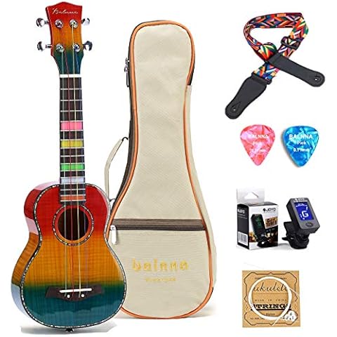 Balnna 21 Inch Rainbow Soprano Ukulele Cover