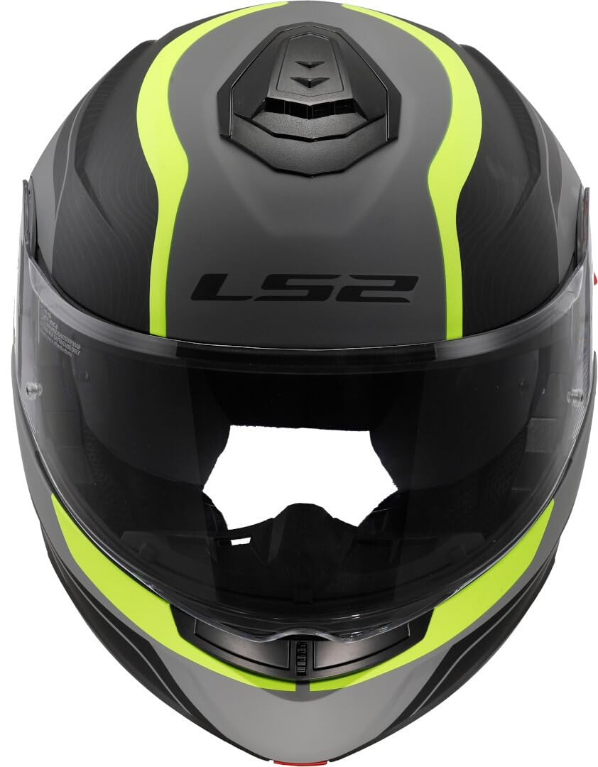 LS2, Casco Moto Modular STROBE II MONZA Matt Black H-V Yellow, L