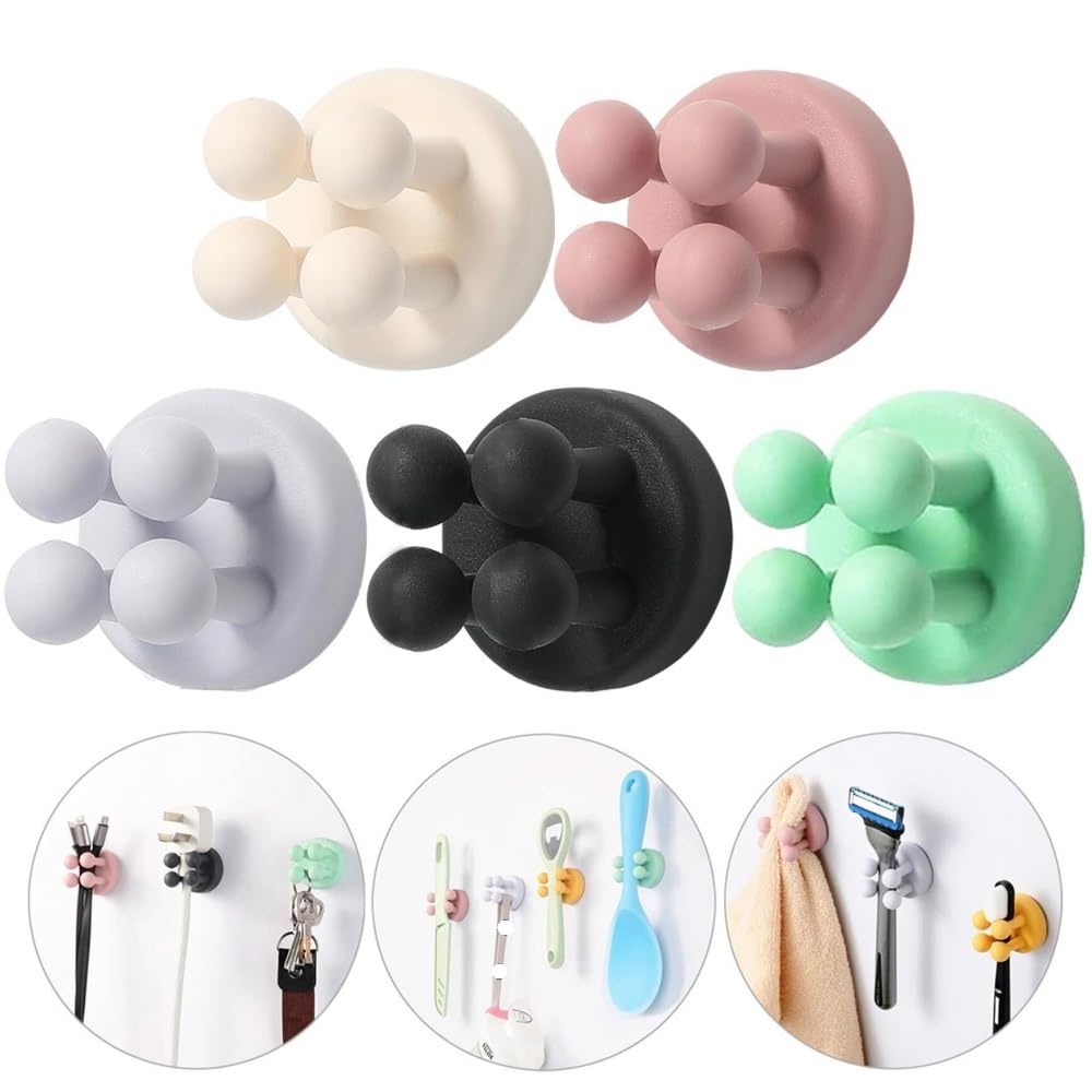 Organizador Cepillos De Dientes Soporte For Cepillo De Dientes, Gancho Multifuncional, Impermeable, Autoadhesivo, Montado En La Pared, Único Accesorios De Baño(Pink)