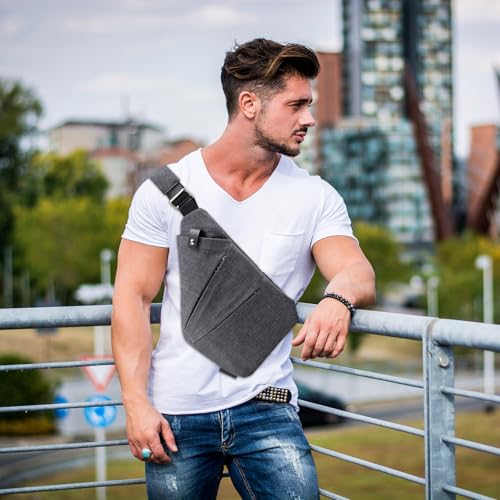MAXTOP Anti Theft Crossbody Bag for Women Men Multi-Pocket Travel Slim Sling Bag with Adjustable Strap2