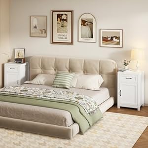 Carpetnalnightstandsetof2nightstandswithdrawerstoragebedsidetableendtablelargemodernwoodwidebedsidestandmidcenturynightstandsforbedroomlivingroomsofacouchofficewhite Urban Country Home Decor Carpetnal night stand set of 2 nightstands with drawer storage bed side table end table large modern wood wide bedside stand mid century night stands for bedroom living room sofa couch office white urban country home decor