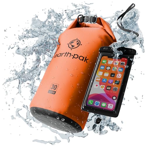 Photo 1 of Earth Pak Waterproof Dry Bag - Roll Top Waterproof Backpack Sack Keeps Gear Dry for Kayak with Waterproof Phone Case