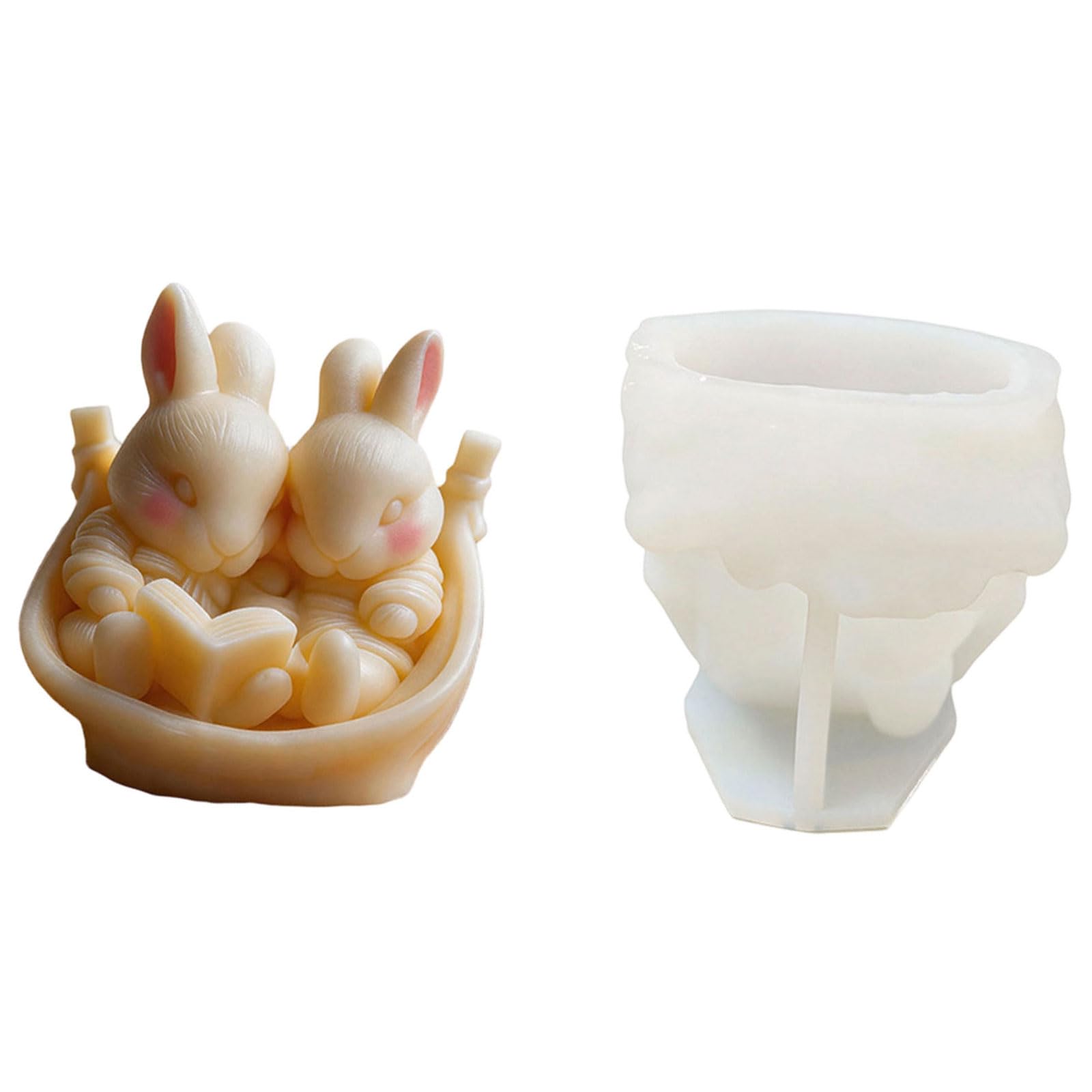 Kaeltsyn Silicone Rabbits 1 Piece for Soap Resin and Creative Handicraft Projects Lagomorph Decoration