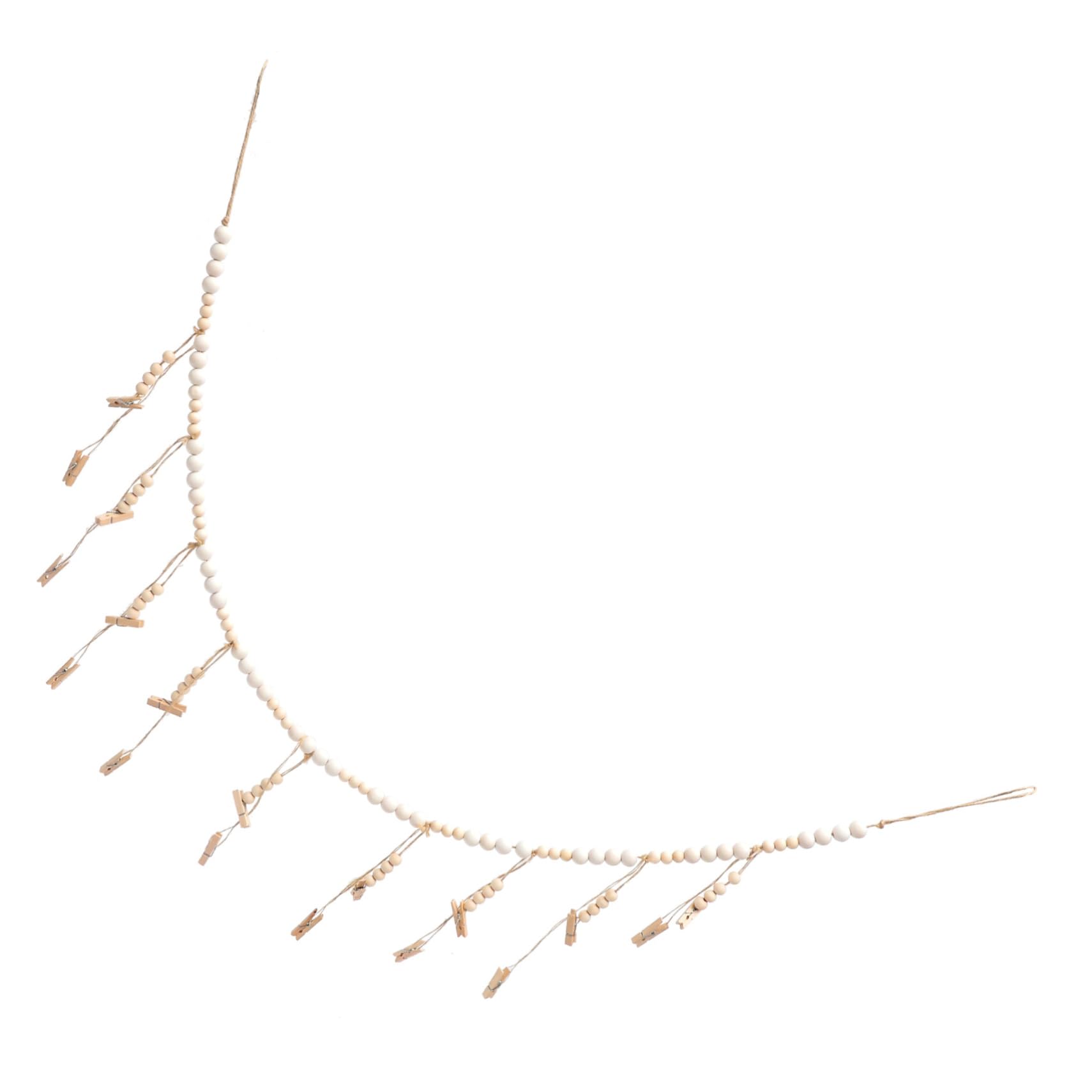 DECHOUS 5stücke Wall Hanging Wooden Bead Garland Mit Clips Für Dekorative Fotoaufhängung Für Kinderzimmer Und Lange Holzperlen-fotohalterung