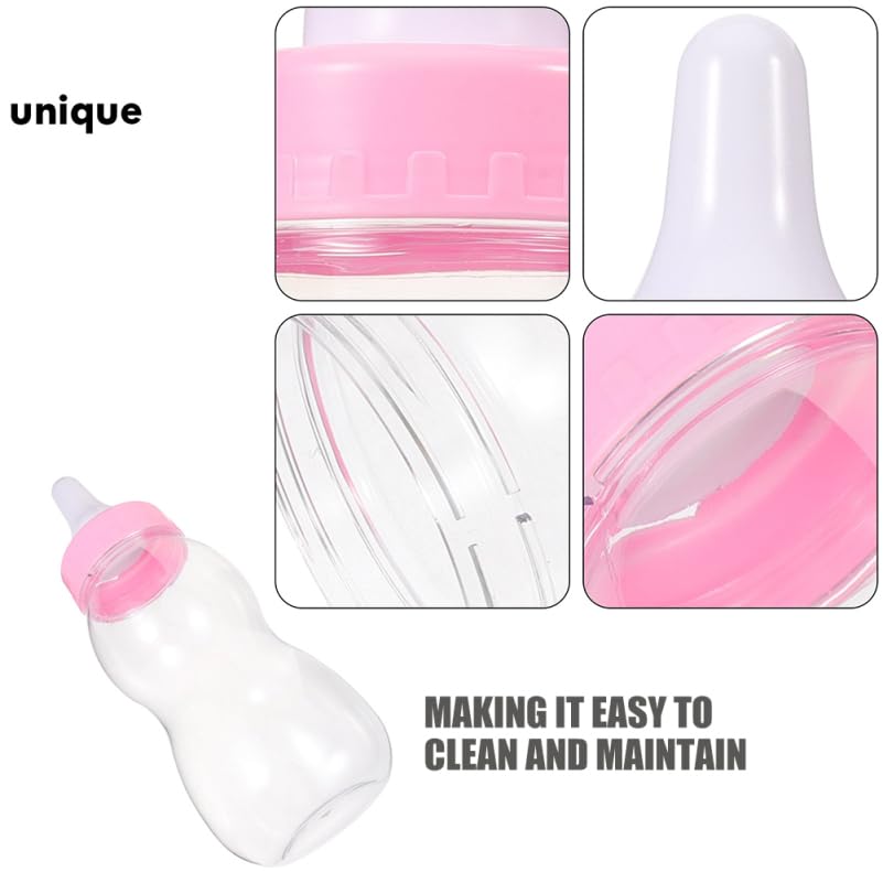 Image of Housoutil 2Pcs Large Baby Bottle Piggy Bank, 11 Inch Big Clear Plastic Baby Bottle Bank, Huge Coin Money Saving Jar, Jumbo Pink Blue Shower Party Candy Jar, Transparent Boy Girl Box （Pink）