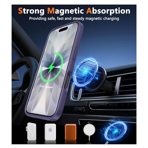 Image of iPhone 17 Magsafe Hard Back Case | Matte Design & 360 Protection | Military-Grade Apple iPhone 17 Cover | Strong Magnet Back - Purple