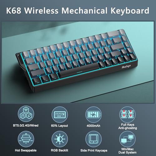 Teclado Mecánico Gamer BlueFinger 60% Inalámbrico miniatura 2
