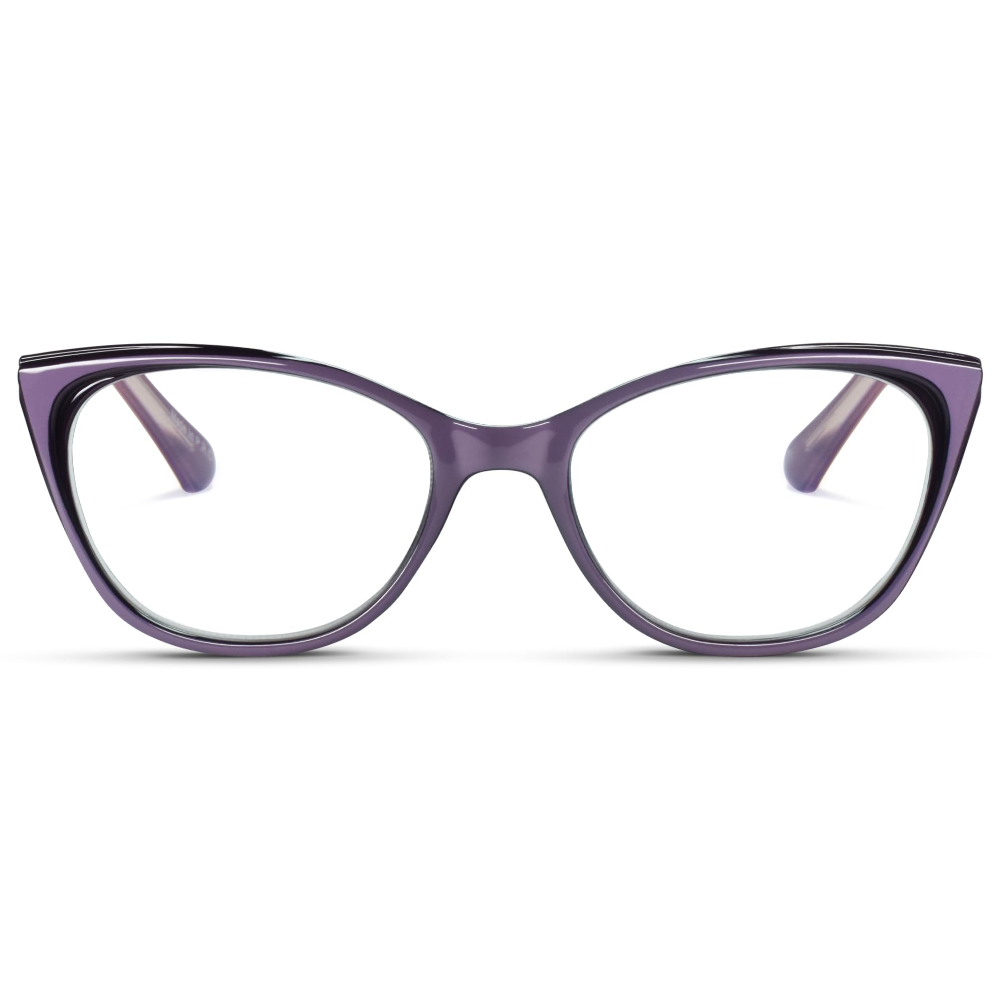 2SeeLife Narrow Cat Eye Reading Glasses for Women – Small–Medium Fit, Sturdy Frame, Spring Hinges, Stylish Cateye Readers, Purple, +3.00