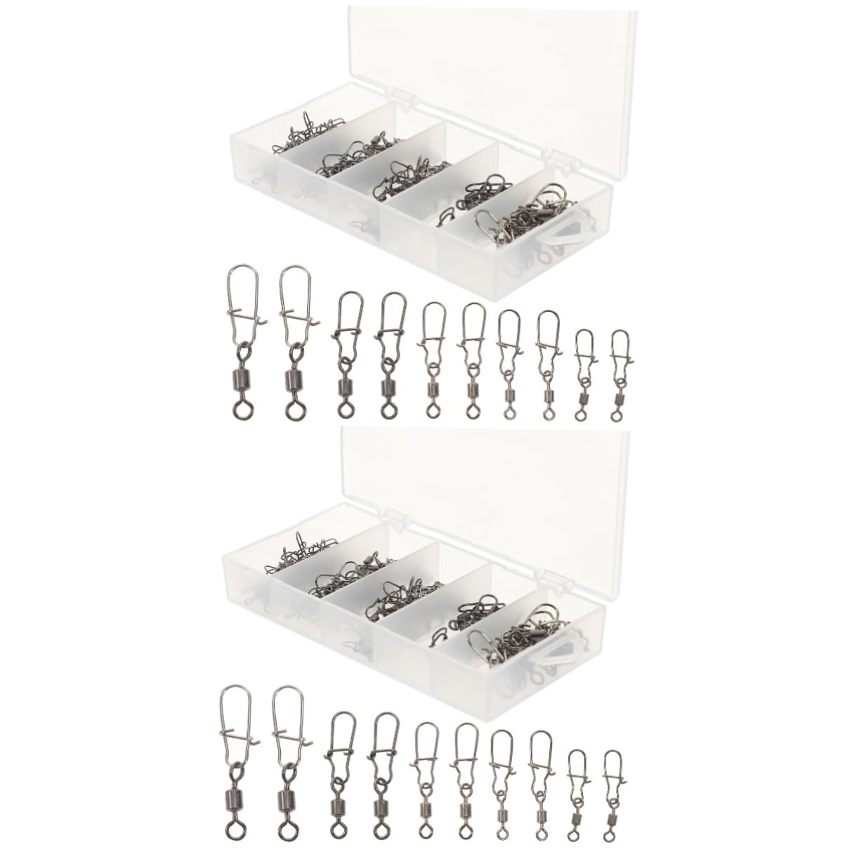 BESPORTBLE 2 Sets 8 Figure Swivel Sea Rod Fishing Tackles Equipment Carp Net Bass Lures Circle Accessories Tank Fish Lip Gripper Pliers Bank Button Swivel Snap Hook Walleye Stainless Steel