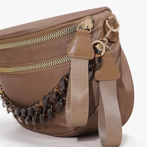 Image of Lushandy Bum Bag Checkered Crossbody Bag Mom Everyday Purse | Roomy Space, Wipe Clean, Wide Strap