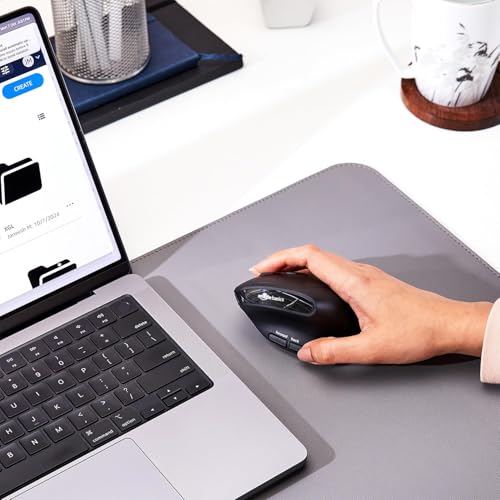 Image of amazon basics Pro Series 2.4G Wireless Ergonomic Mouse for PC, Mac, Laptop | 4 Adjustable DPI Settings Up to 2400 | Shortcut Buttons (Black)