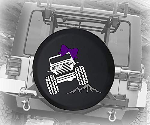 Spare Tire Cover American Flag Offroad Girl Purple 4x4 (Fits: SUVs Camper Accessories RV Accessories Size
