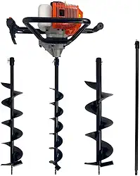 Perfurador de Solo a Gasolina 2,5HP 52cc Com 3 Brocas + Extensão 1m Carbon Fak