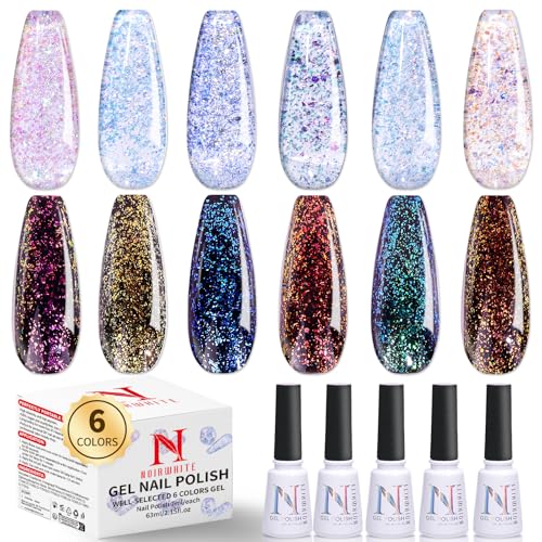 Set 9 esmaltes gel con brillo y top coat 7ML c/u miniatura 1
