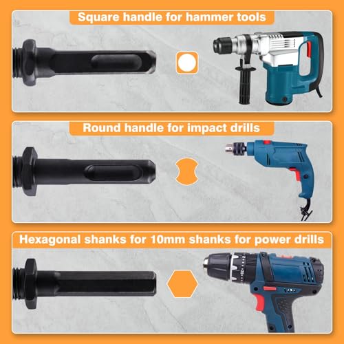 SPEEDWOX 4pcs Firewood Log Splitter Wood Log Splitter Easy Splitter Detachable Drill Bit Heavy Duty Electric Drills Screw Cone Driver Removable 32mm + 3 Handles (Square + Round + Hex Shank) - Image 3
