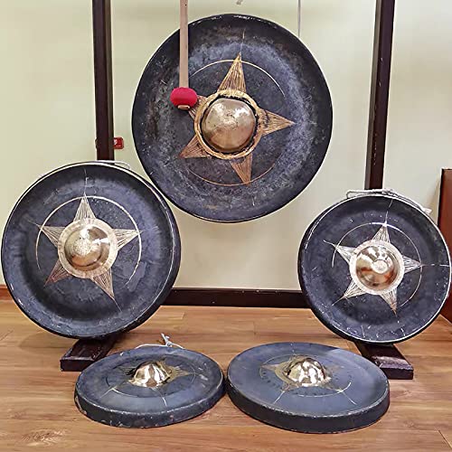 Grote Bronzen Gong - 45cm / 17.7in, handgemaakte Chinese gongs, traditionele percussie-muziekinstrument met hamer… - Image 5