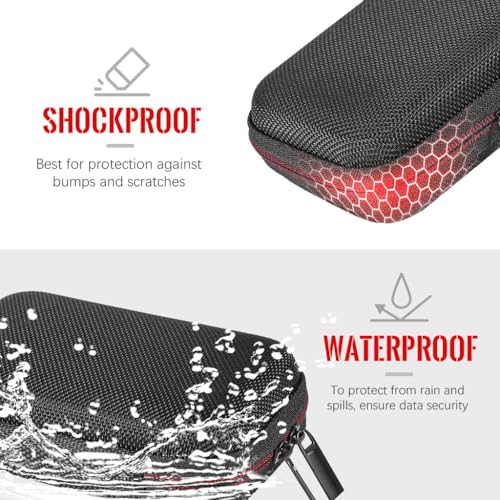 Image of ZORBES Hard Carrying Case for Samsung T5 EVO Portable SSD 2TB 4TB 8TB USB 3.2 Gen 1 External Solid State Drive Hard EVA Shockproof Water-Resistant Protective Storage Travel Bag, Only Case