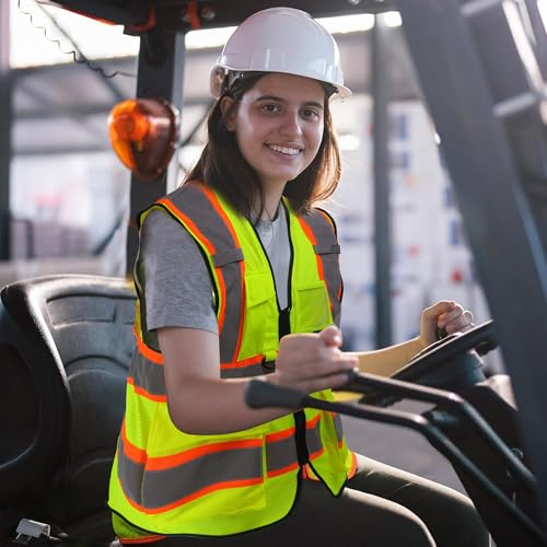 Image of Mesh High Vis Vest, Reflective Construction Vest with Pockets