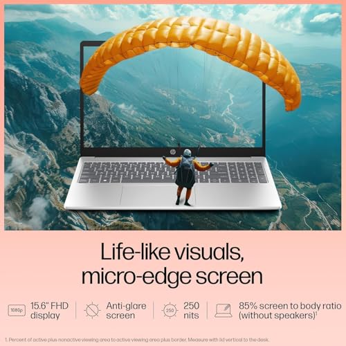 Image of HP 15 (2026), AMD Ryzen 7 Octa Core 7730U - (16 GB /512 GB SSD /AMD Radeon Graphics /Windows 11 Pro) Thin and Light Business Laptop /15.6 inch FHD Display /Backlit + Fingerprint /Silver /1.5kg